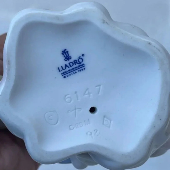 Lladro Fall Angel Figurine Retired Glaze Finish Collectible Decor Blue White - Picture 13 of 16